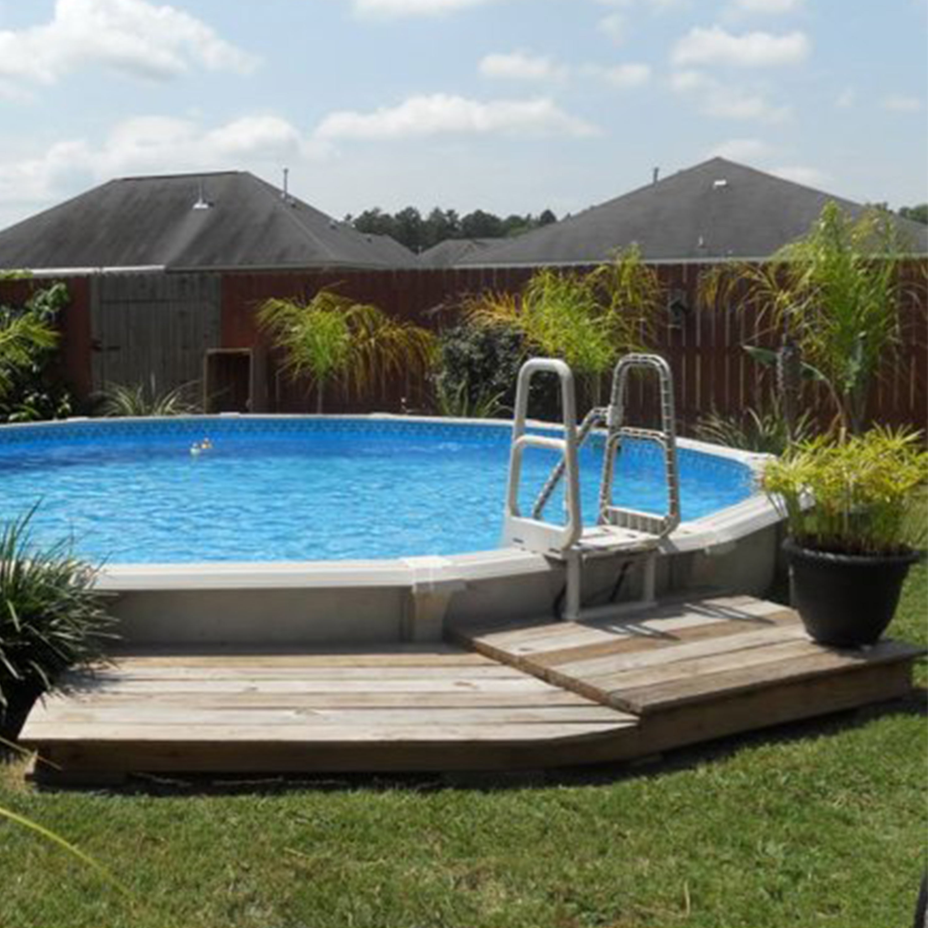 Main Access Large Pool Step Ladder Guard Mat, Gray + Main Access Pool Entrance - VMInnovations