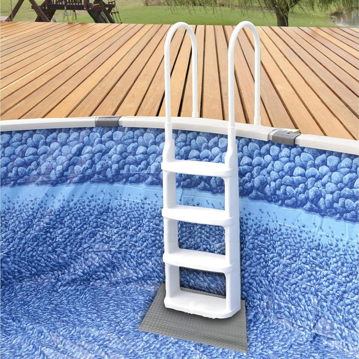 Main Access Large Pool Step Ladder, Gray + Main Access Swim Pool Ladder, Taupe