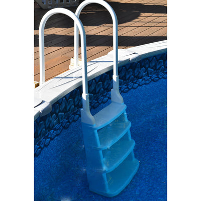 Main Access Large Pool Step Guard Mat, Gray + Main Access Pool Ladder, White