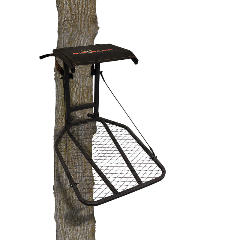 Big Game Steel Hang-On Treestand with 14"x12" Flip-Back Seat, Black (Open Box)