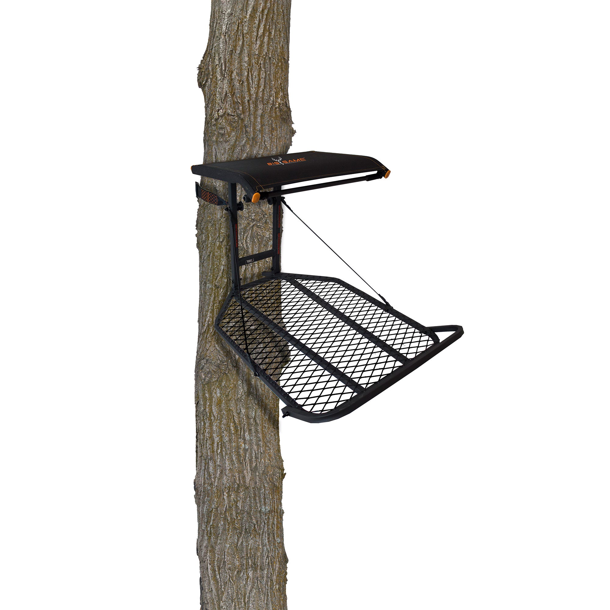 Big Game Captain XC Steel Hang-On Treestand w/14 x 8 in. Seat, Black (Open Box) - VMInnovations