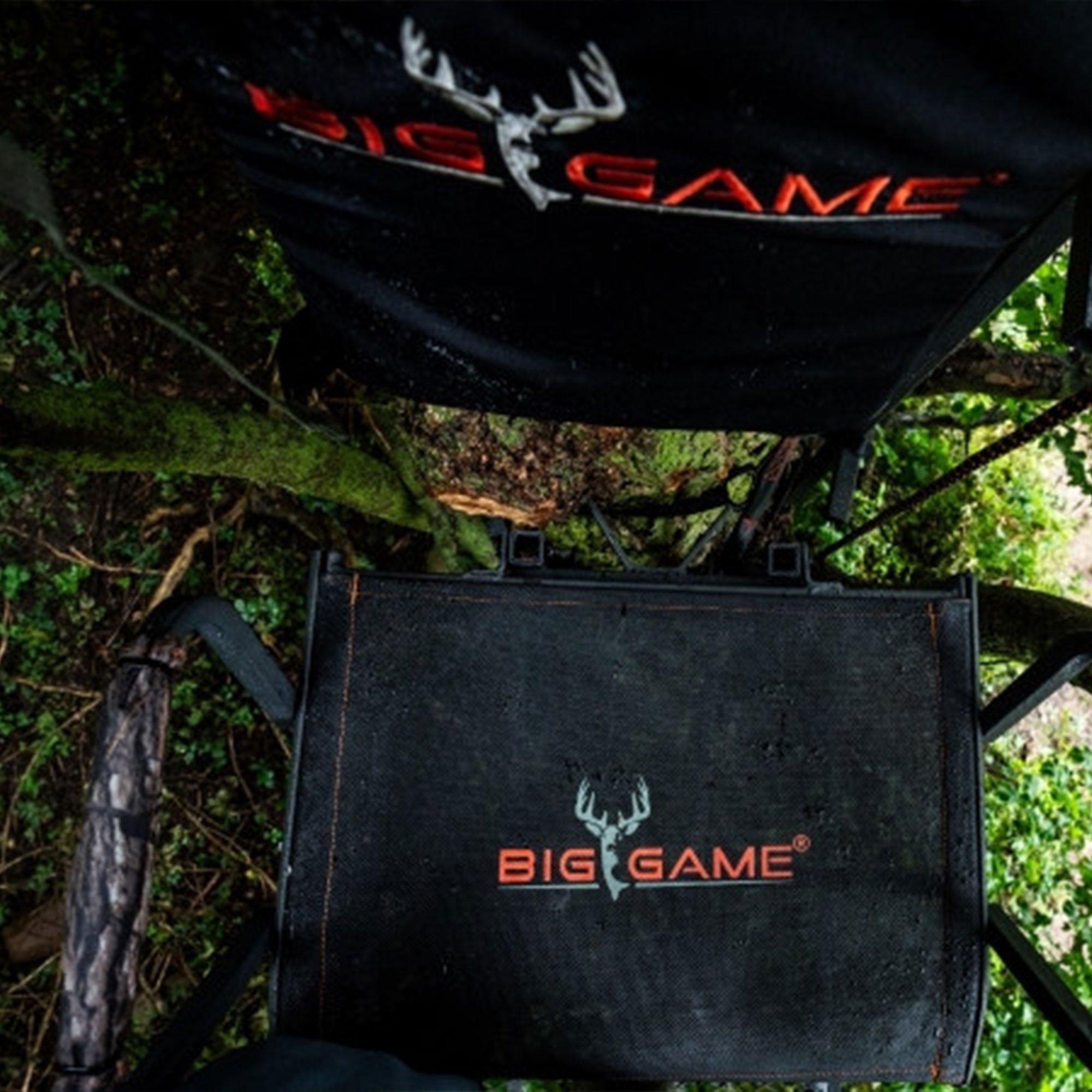 Big Game Captain XC Steel Hang-On Treestand with 20 x 30 Flip-Back Seat, Black - VMInnovations