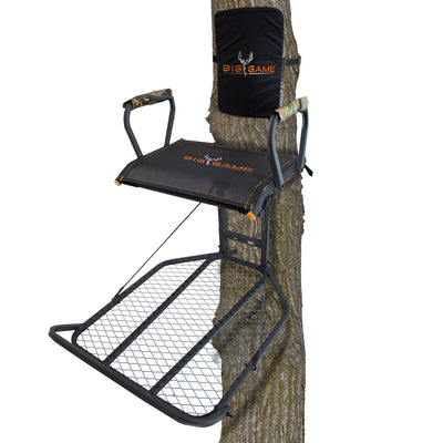 Big Game Captain XC Steel Treestand with 20 x 30 Flip-Back Seat, Black(Open Box) - VMInnovations