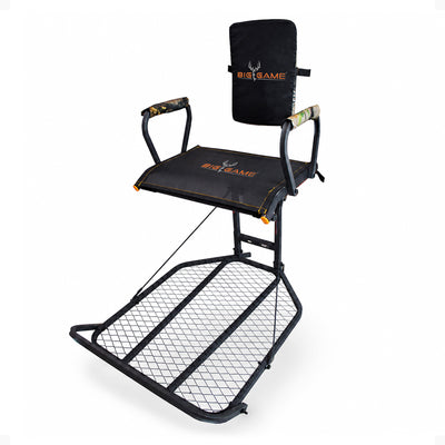Big Game Captain XC Steel Hang-On Treestand with 20 x 30 Flip-Back Seat, Black