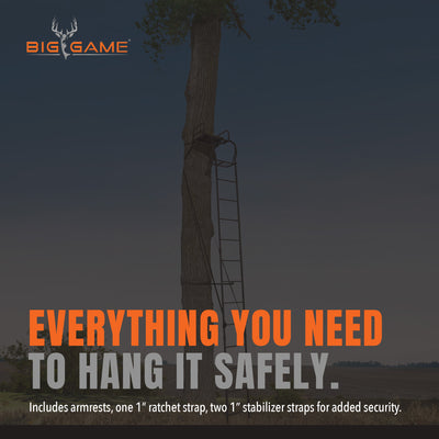 Big Game The Warrior Pro 1 Person Hunting Ladder Tree Stand, Black (Used)