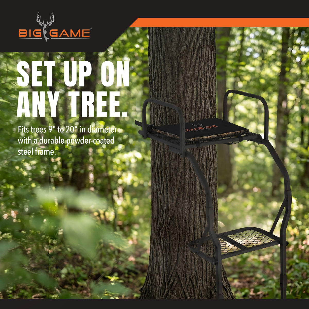 Big Game The Warrior Pro 1 Person Hunting Ladder Tree Stand, Black (Used)