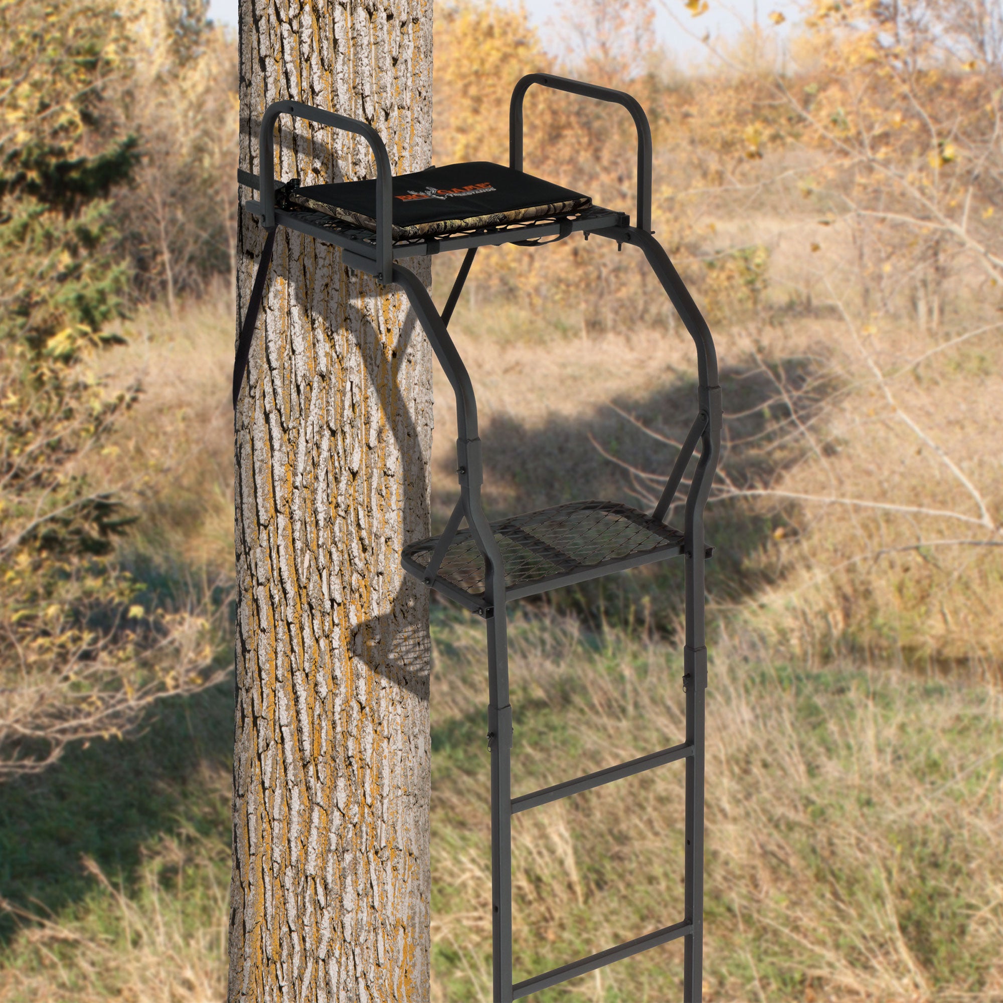 Big Game The Warrior Pro 1 Person Hunting Ladder Tree Stand, Black (Open Box) - VMInnovations