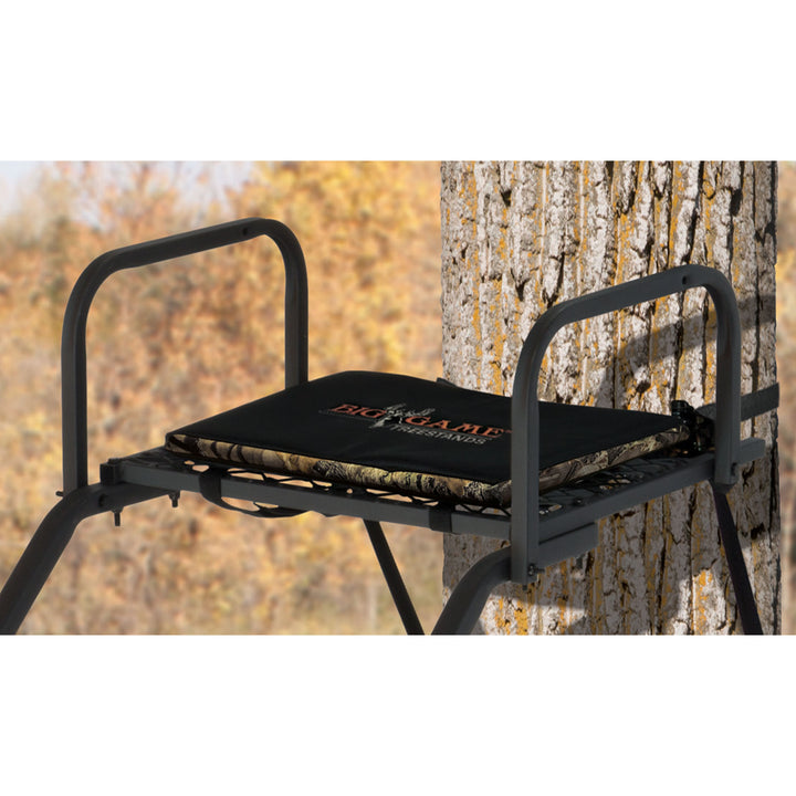 Big Game The Warrior Pro 1 Person Deer Hunting Ladder Climbing Tree Stand, Black