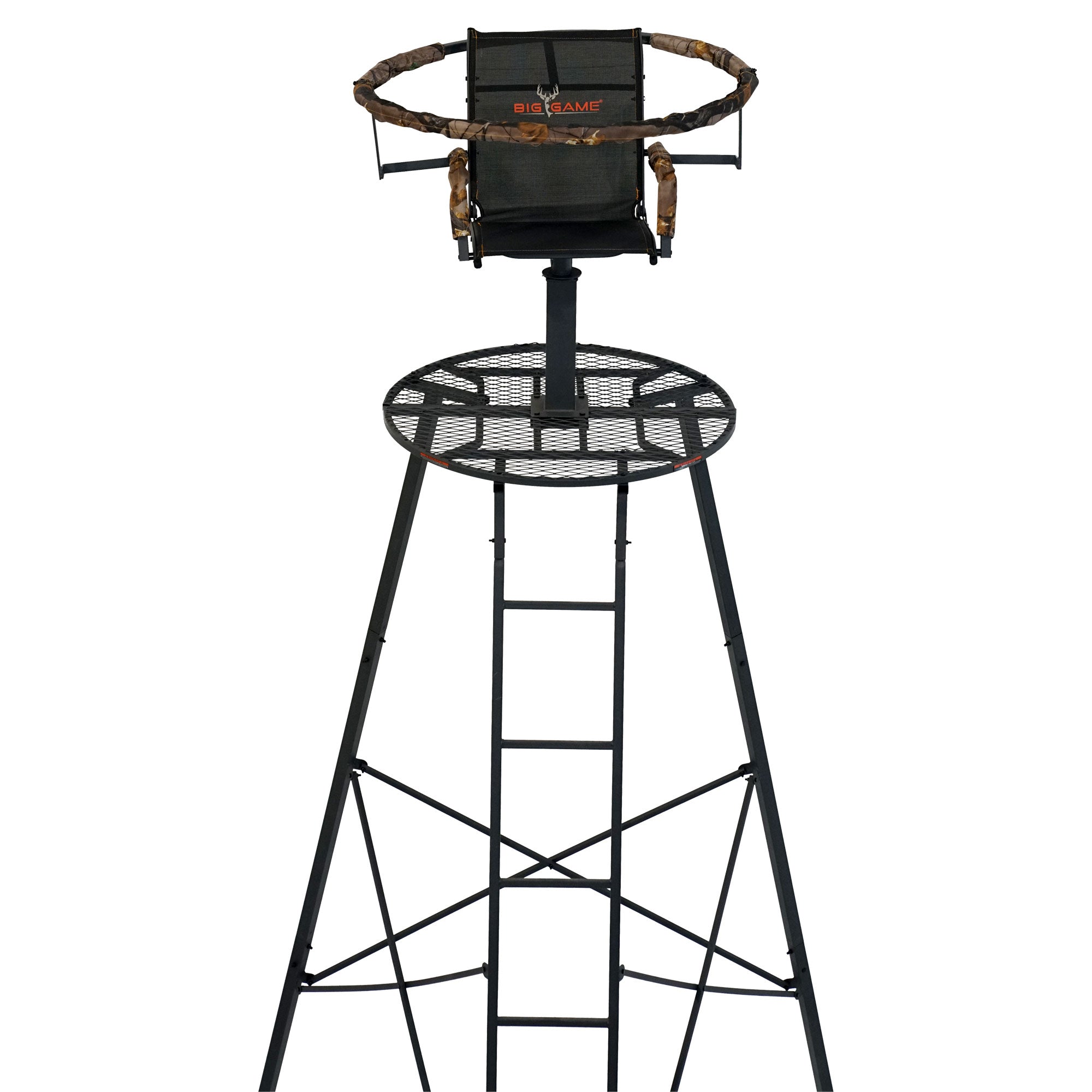 Big Game Apex 12.5 Foot Tripod Stand, Deer Hunting Ladder with Rotating Seat