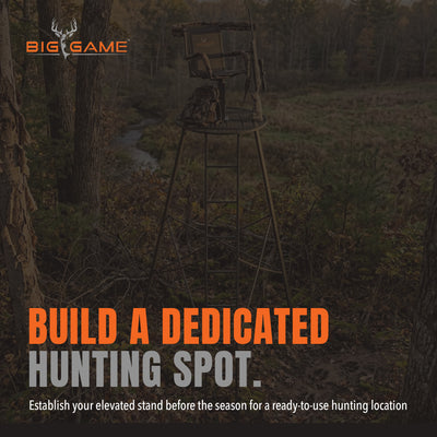 Big Game 13' The Apex Tripod Hunting Ladderstand w/Swiveling Seat (Open Box) - VMInnovations