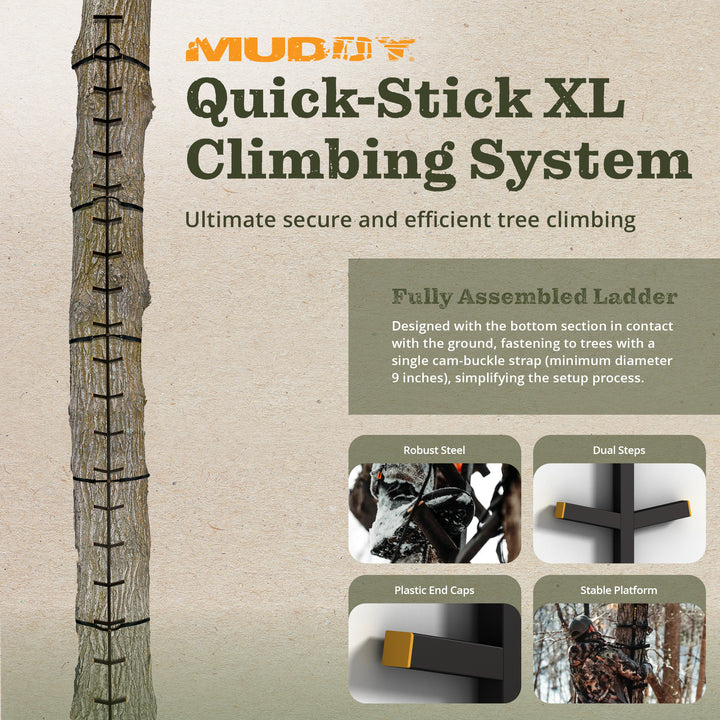 Muddy Quick Stick XL, Climbing Stick Tree Climbing Gear for Deer Stands & Blinds