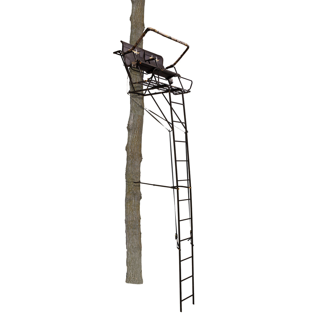 Muddy Stronghold 2.5 Hunting 18ft Ladderstand Tree Stand w/Hercules Grip (Used)