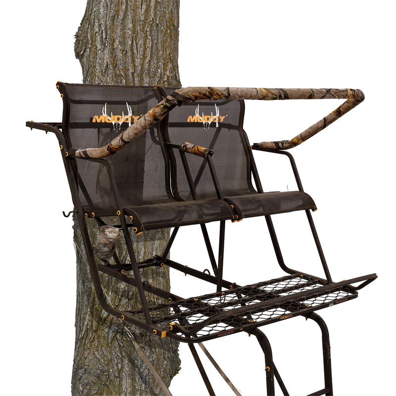 Muddy Stronghold 2.5 Hunting 18ft Ladderstand Tree Stand w/Hercules Grip (Used)