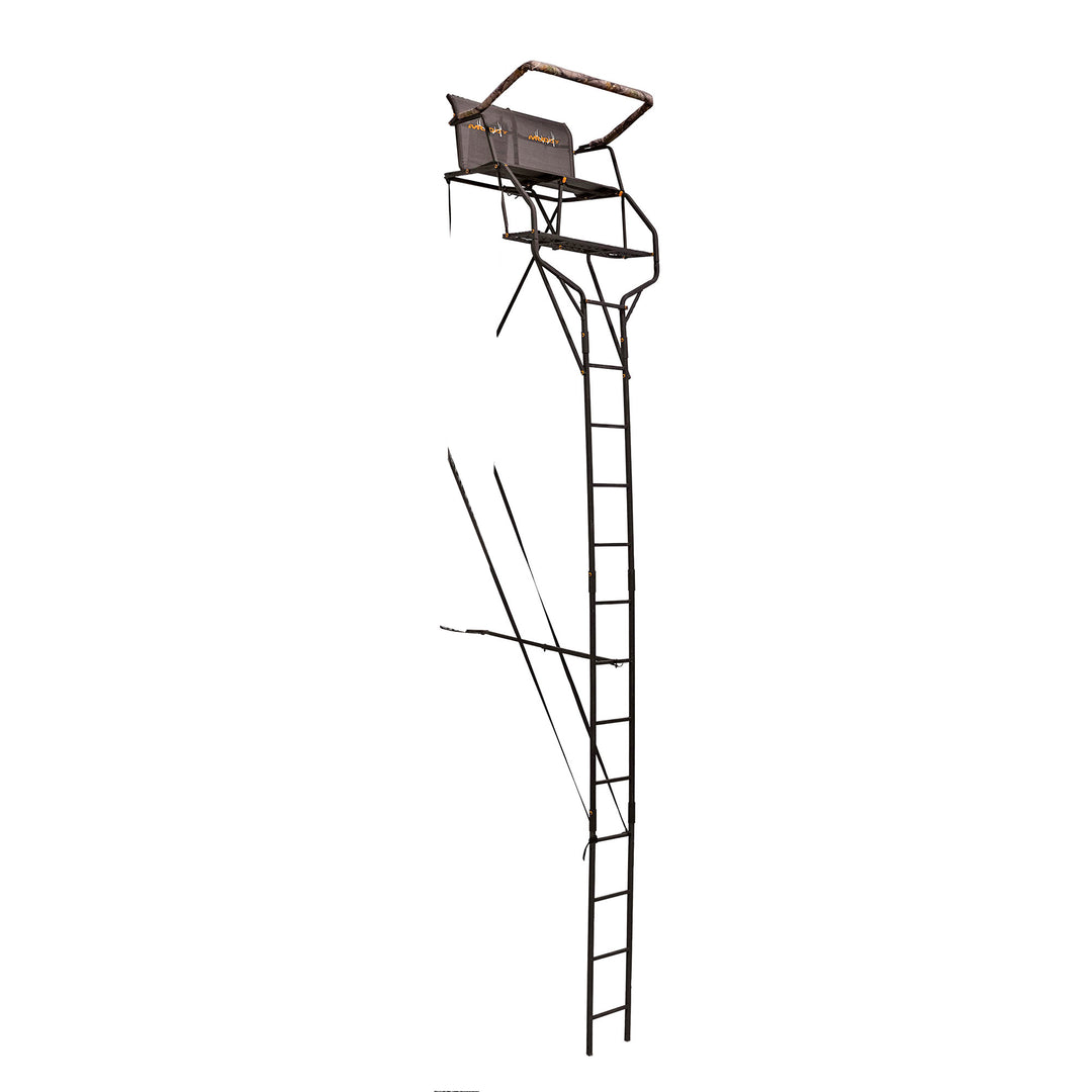 Muddy Double Deer Hunting Ladderstand, 2 Person Climbing Tree Stand (Used)