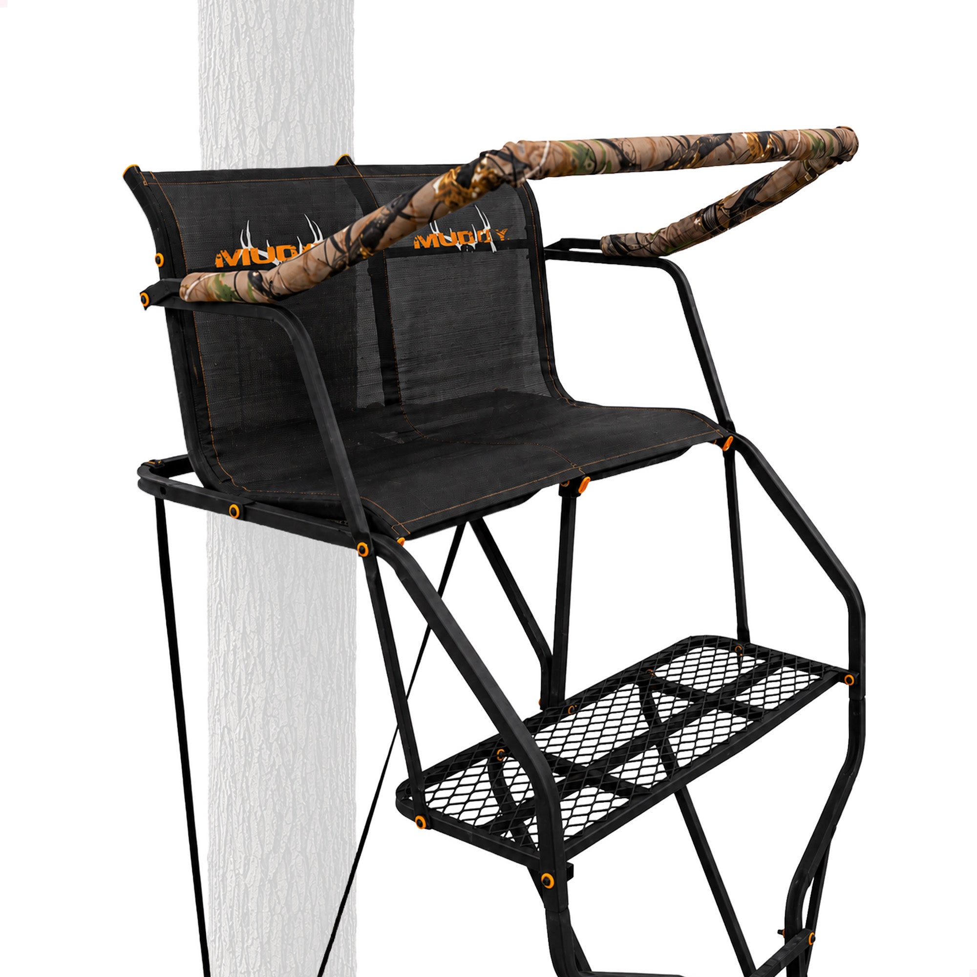 Muddy Droptine Deer Hunting Ladderstand, 2 Person Climbing Tree Stand (Open Box)