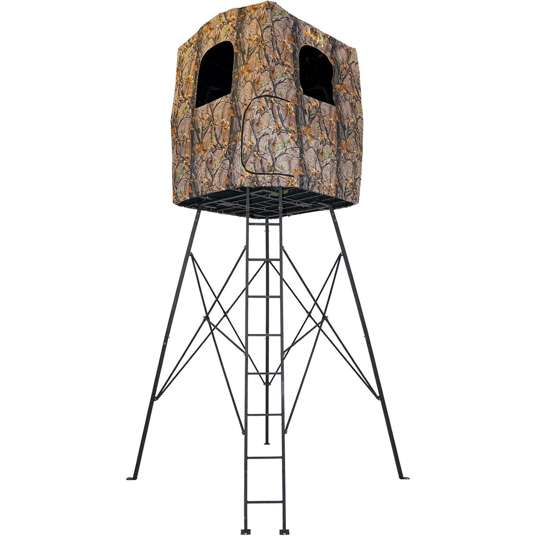 Muddy 12' Quad Pod Stand Hunting Blind, Deer Blind w/ Windows, Camo (Open Box)