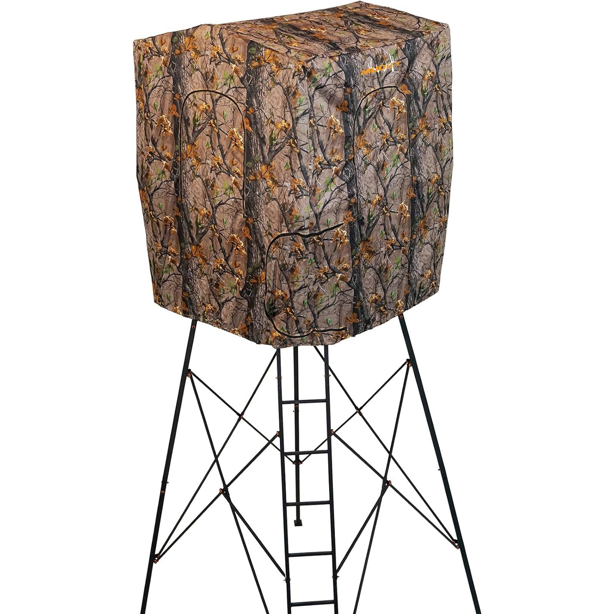 Muddy 12' Quad Pod Stand Hunting Blind, Hunting Gear Deer Blind w/ Windows, Camo - VMInnovations