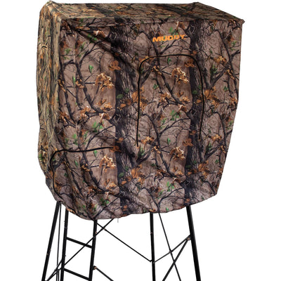 Muddy 12' Quad Pod Stand Hunting Blind, Hunting Gear Deer Blind w/ Windows, Camo