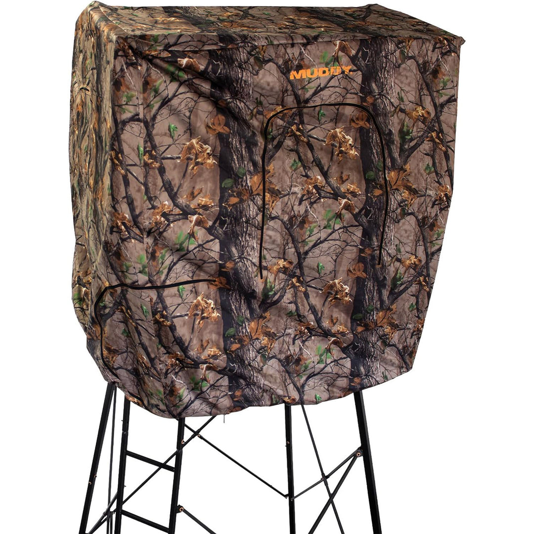 Muddy 12' Quad Pod Stand Hunting Blind, Deer Blind w/ Windows, Camo (Open Box)