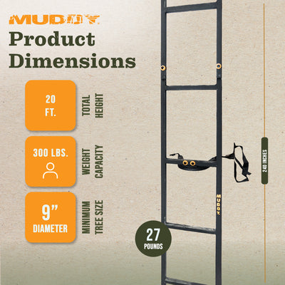 Muddy Quick Step XL Climbing Steps w/Powder Coated Finish, Black (Open Box) - VMInnovations