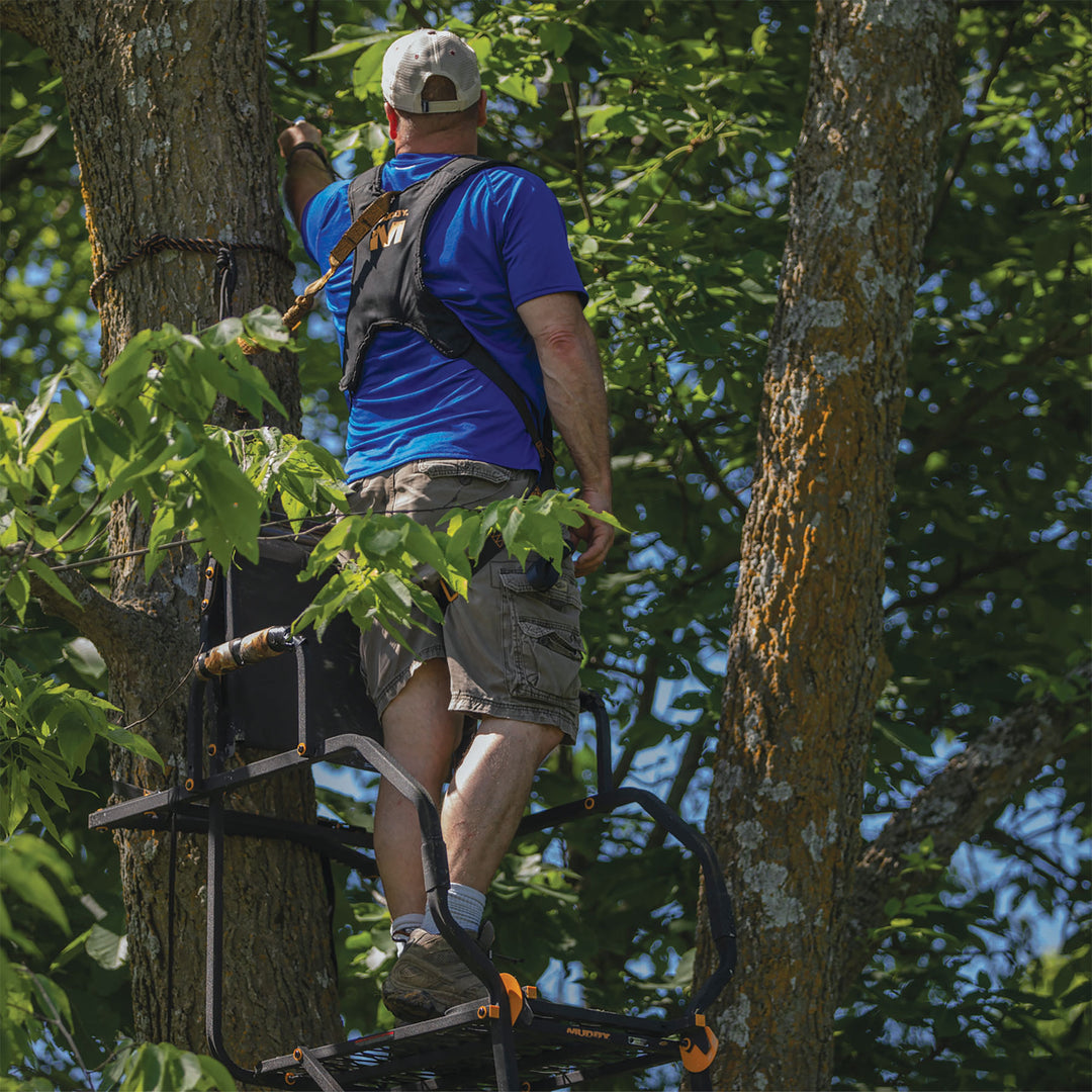 Muddy The Stronghold 1.5 Deer Hunting Ladderstand, 1 Person Tree Stand(Open Box) - VMInnovations