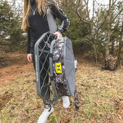 Hawk Mega Combat Hang On Tree Stand, Deer Stand w/ XL Saddle Platform (Open Box) - VMInnovations