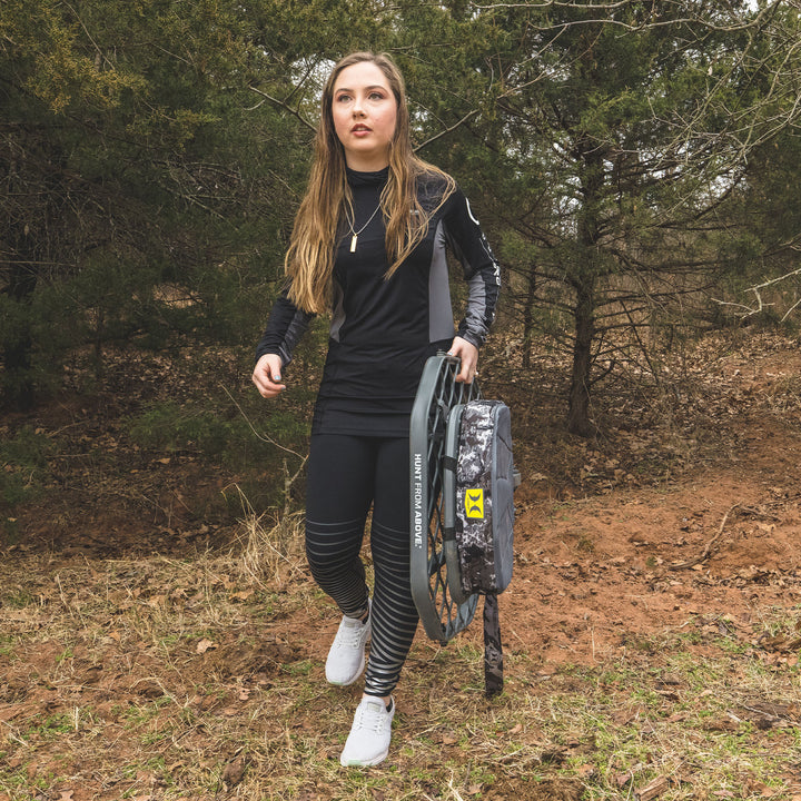 Hawk Mega Combat Hang On Tree Stand, Deer Stand w/ XL Saddle Platform (Open Box)