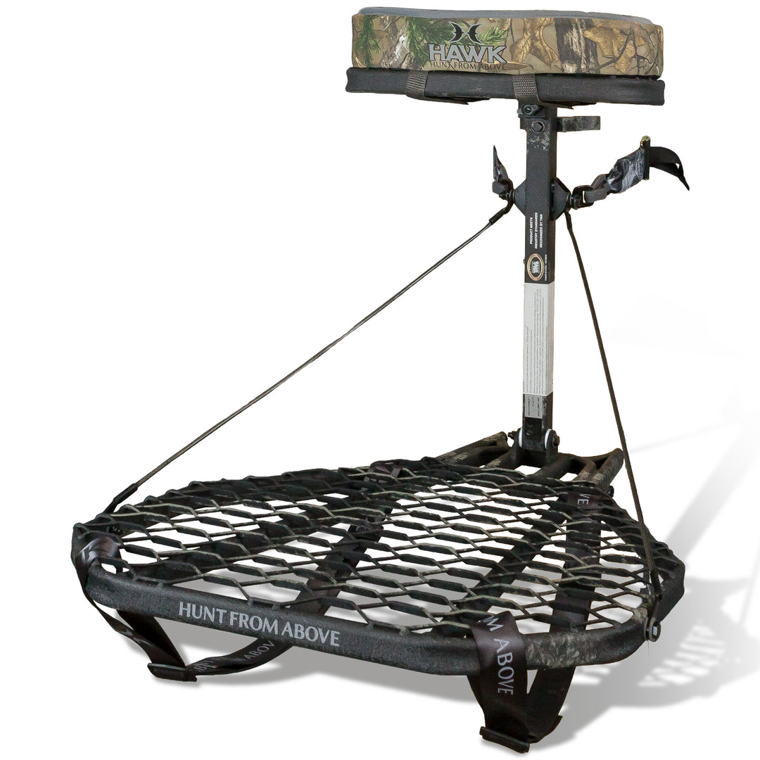 Hawk Mega Combat Hang On Tree Stand, Deer Stand w/ XL Saddle Platform (Open Box)