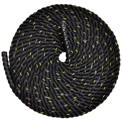 BalanceFrom 3 Strand Training Rope, Durable Workout Equipment, 40 Feet, Black