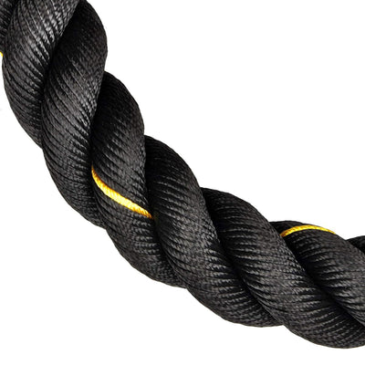 BalanceFrom 3 Strand Training Rope, Durable Workout Equipment, 40 Feet, Black