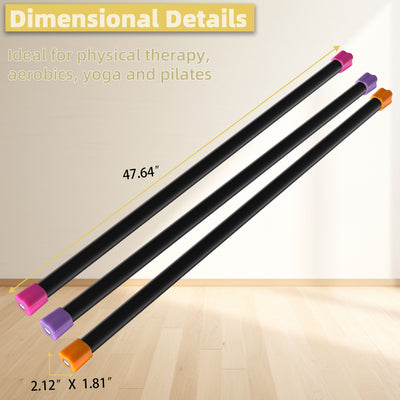 Signature Fitness Total Workout & Weighted Bar Padded Grip, 3pk (Open Box)