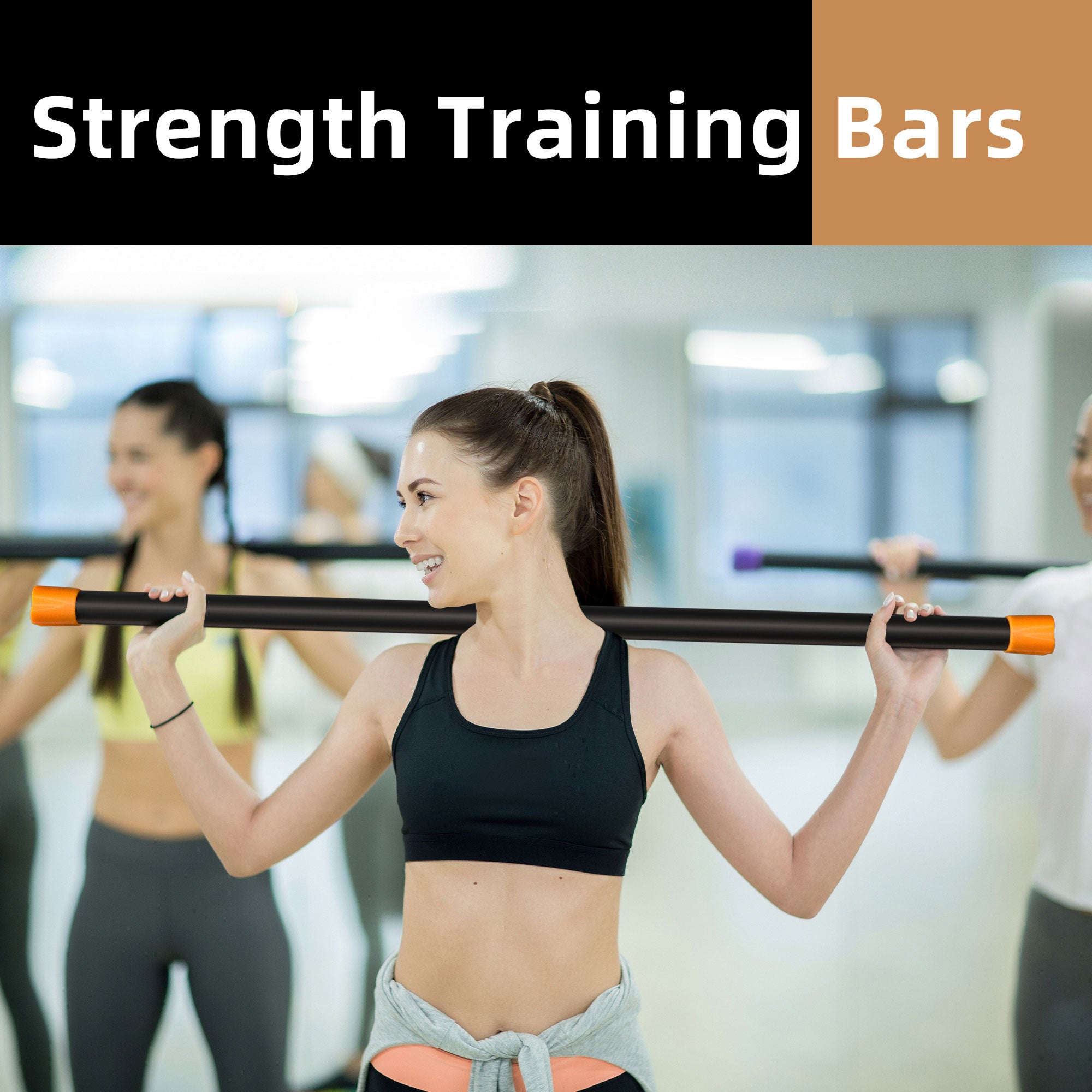 Signature Fitness Total Workout & Weighted Bar Padded Grip, 3pk (Open Box)