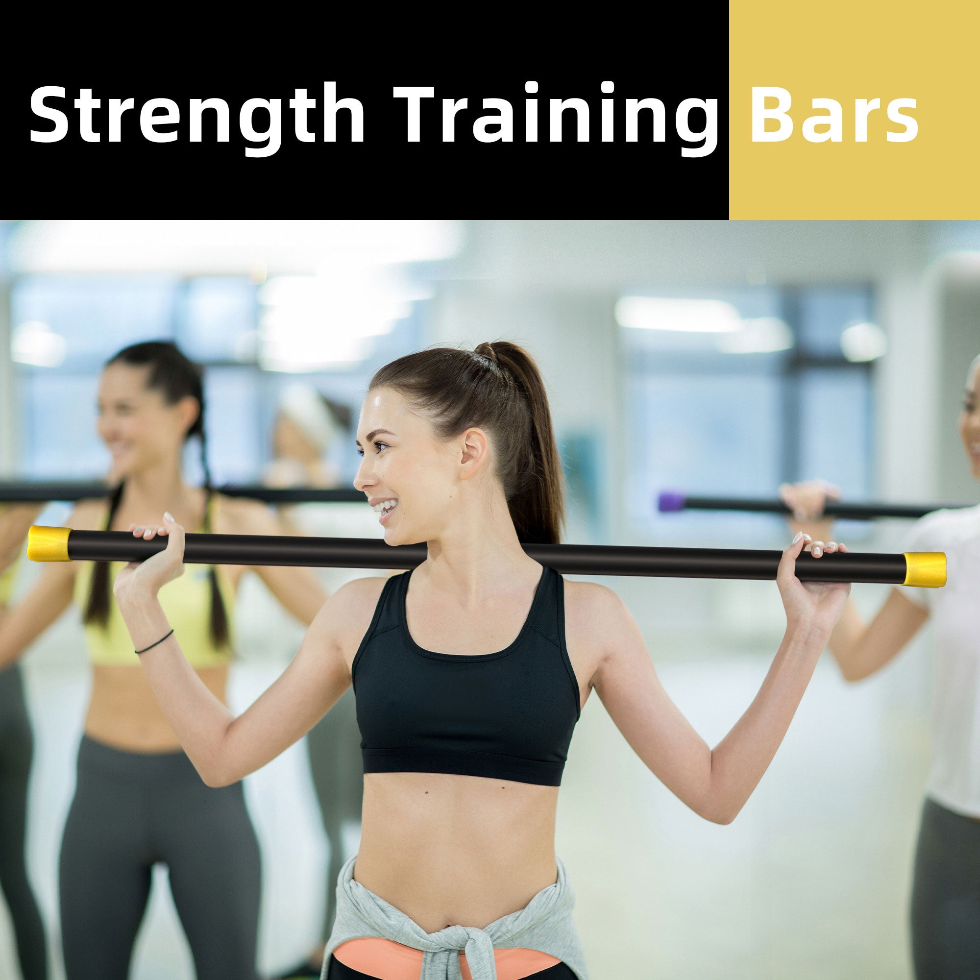 Signature Fitness Total Body Workout & Exercise Weighted Bar Padded Grip, 3 Pack - VMInnovations
