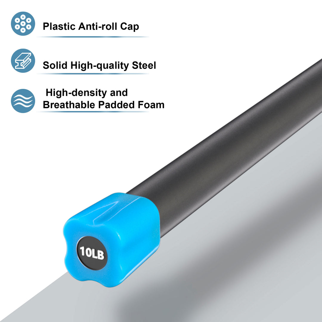 Signature Fitness Total Workout & Exercise Weighted Bar Padded Grip, 3pk (Used)