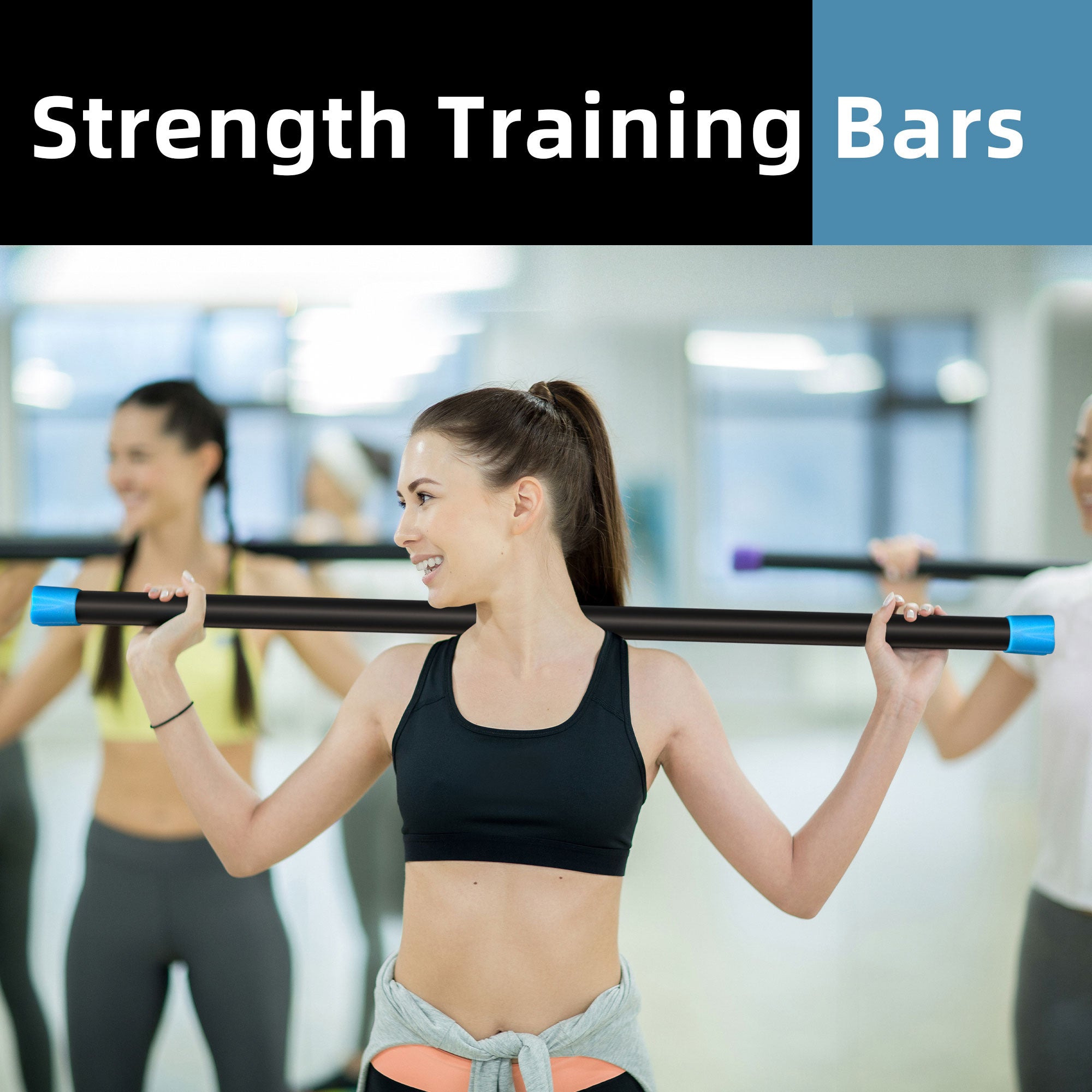 Signature Fitness Total Body Workout Weighted Bar Padded Grip, 3 Pack (Open Box) - VMInnovations