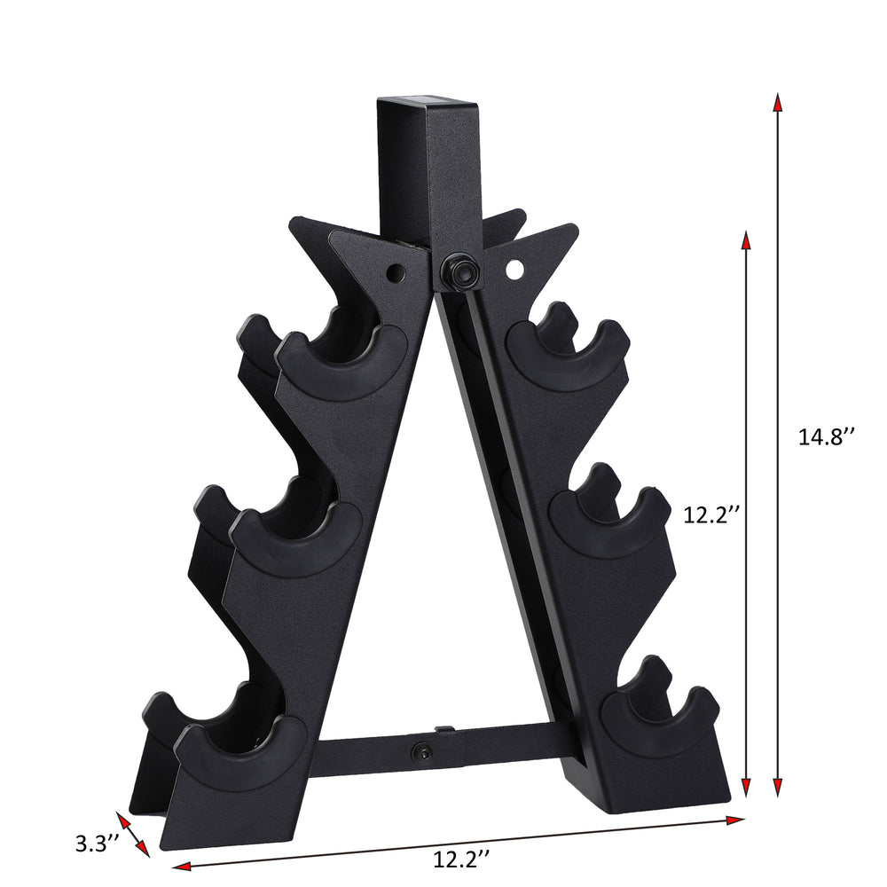 HolaHatha 5, 8 & 10lb Cast Iron Dumbbell Free Hand Weight Set w/Rack (Open Box) - VMInnovations