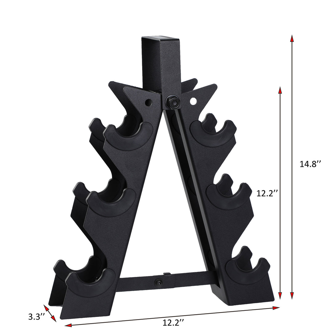 HolaHatha 5, 8 & 10lb Cast Iron Dumbbell Free Hand Weight Set w/Rack (Open Box) - VMInnovations