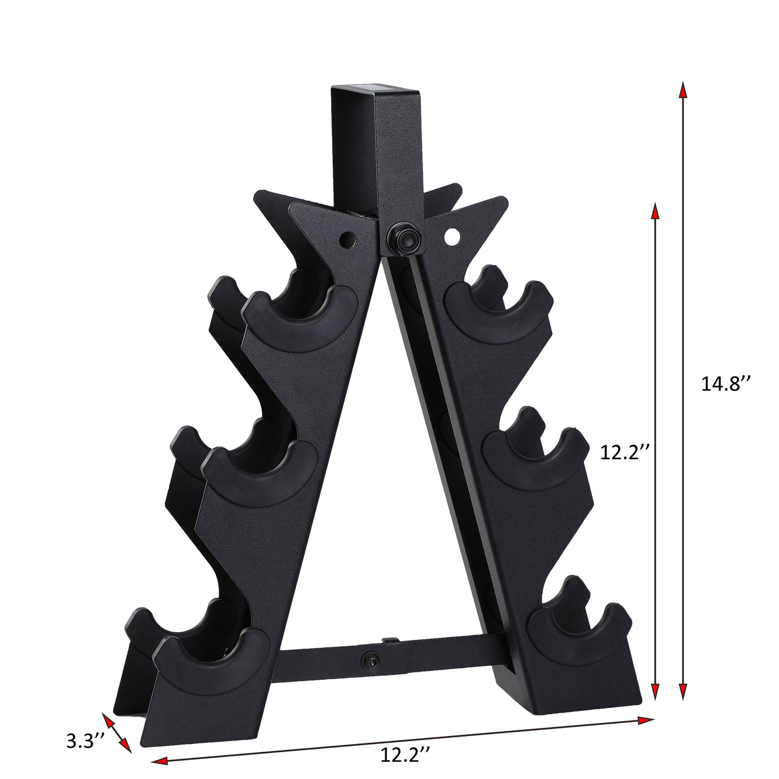 HolaHatha 5, 8 & 10lb Cast Iron Dumbbell Free Hand Weight Set w/Rack (Open Box) - VMInnovations