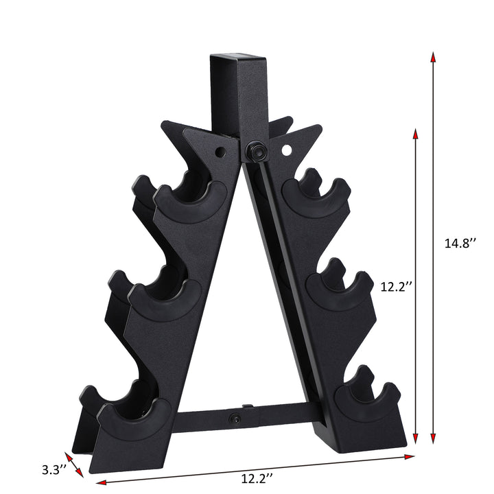 HolaHatha 5, 8 & 10lb Cast Iron Dumbbell Free Hand Weight Set w/Rack (Open Box) - VMInnovations