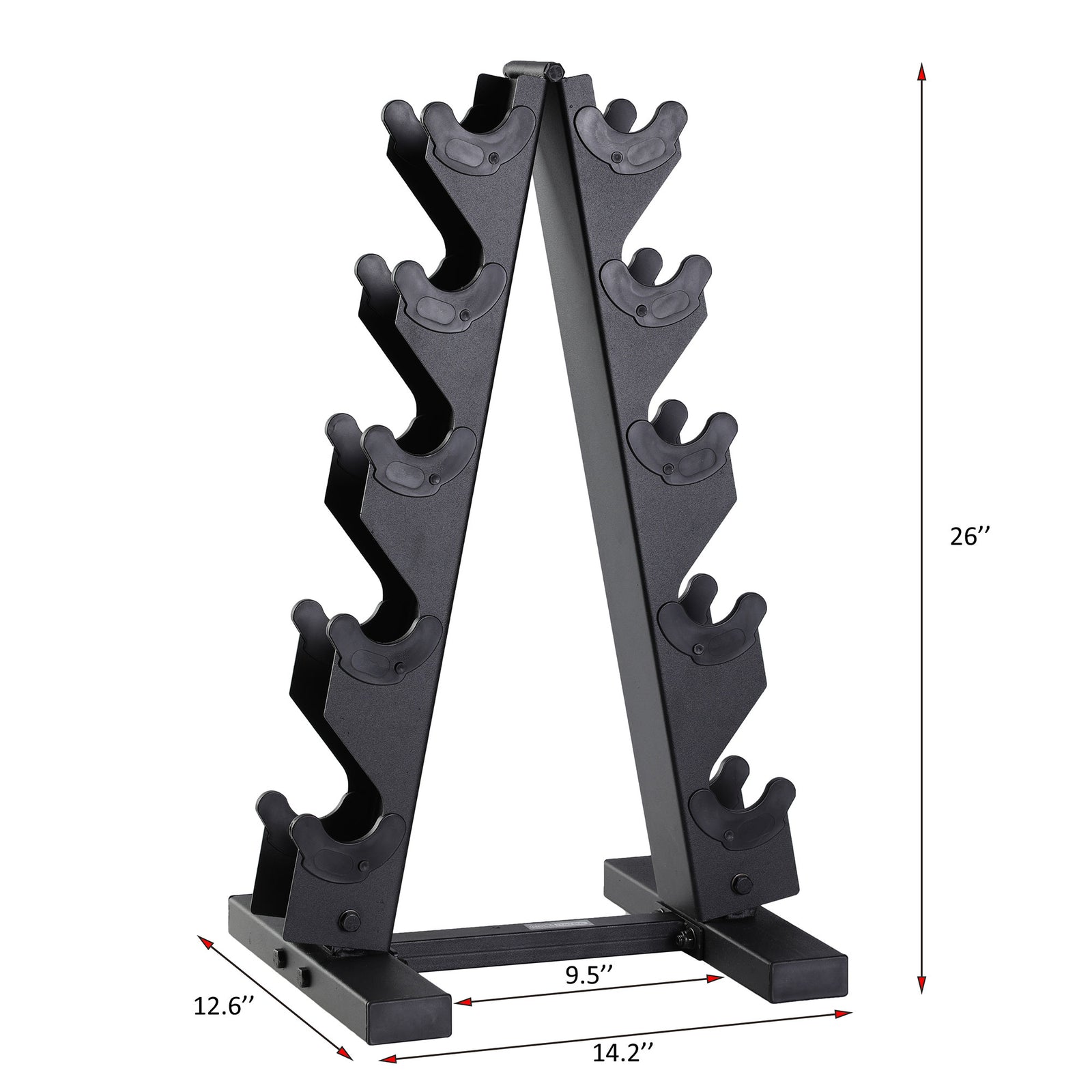 HolaHatha 5, 10, 15, 20, 25 lb Cast Iron Dumbbell Free Hand Weight Set with Rack - VMInnovations