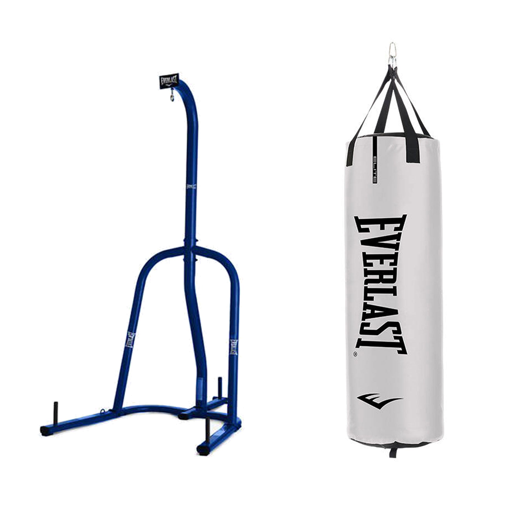 Everlast Single Station 100 Pound Punching Bag Stand and Kickboxing Bag, White - VMInnovations