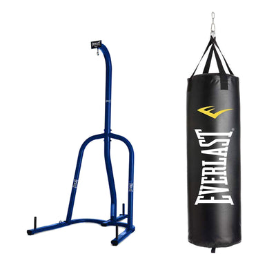 Everlast Single Station 100 Pound Punching Bag Stand and Kickboxing Bag, Black - VMInnovations