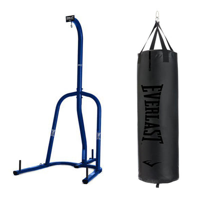 Everlast Single Station 100 Pound Punching Bag Stand & Heavy Punching Bag, Black - VMInnovations
