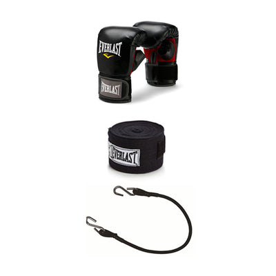Everlast Single Station 100 Pound Punching Bag Stand and Nevatear Heavy Bag Kit - VMInnovations
