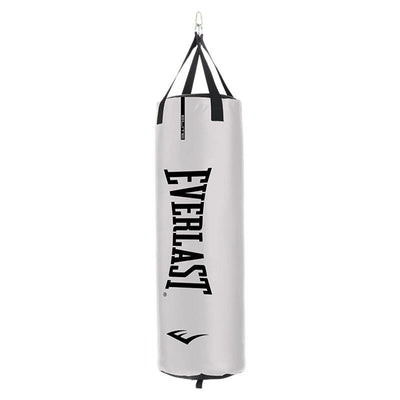 Everlast 100 Pound Bag Stand with Elite 2 Nevatear 80 Pound Punching Bag, White