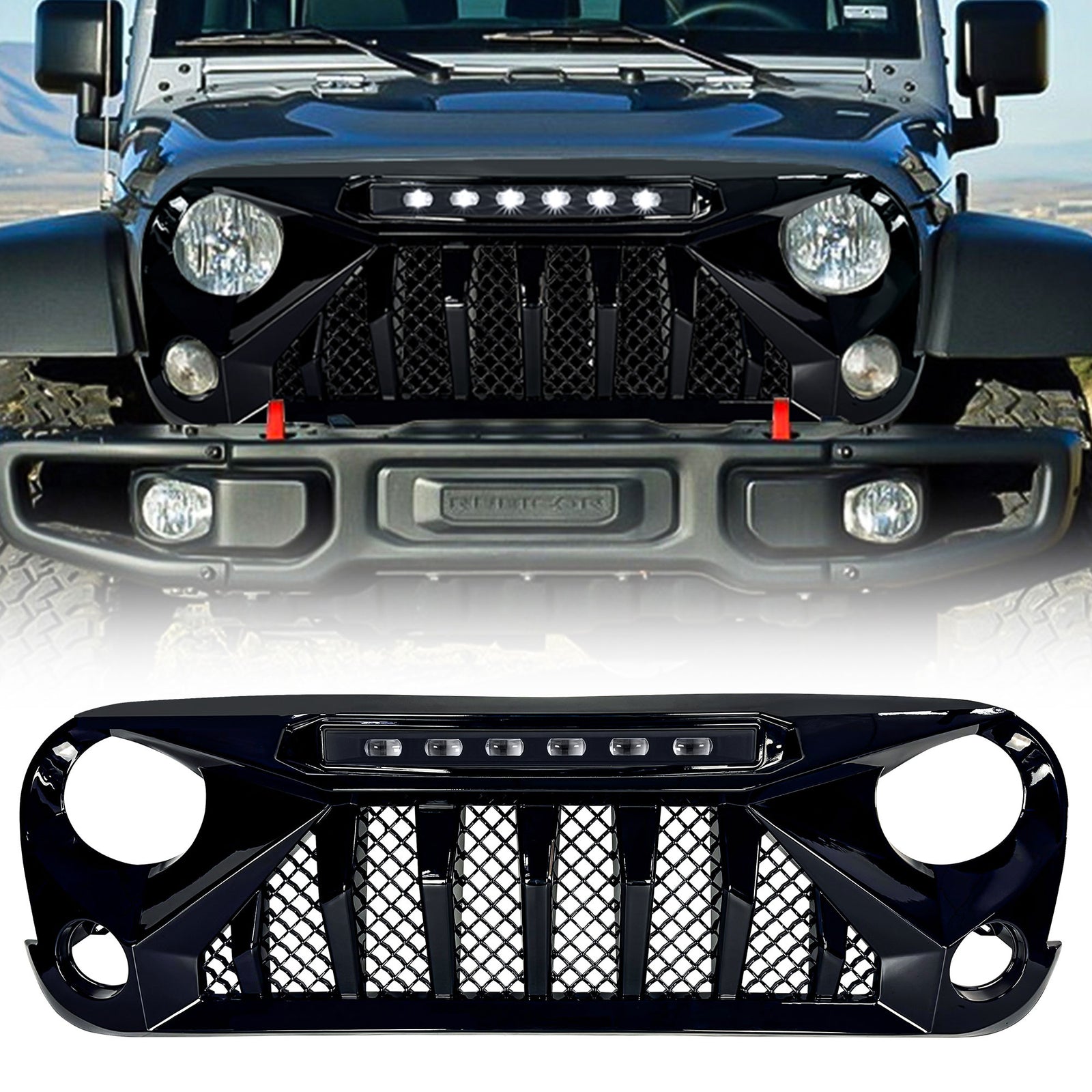 American Modified Grille Compatible with 07-18 Jeep Wrangler JK (Open Box) - VMInnovations