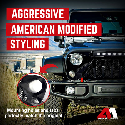 American Modified Gladiator Grille Compatible with 2007 to 2018 Jeep Wrangler JK