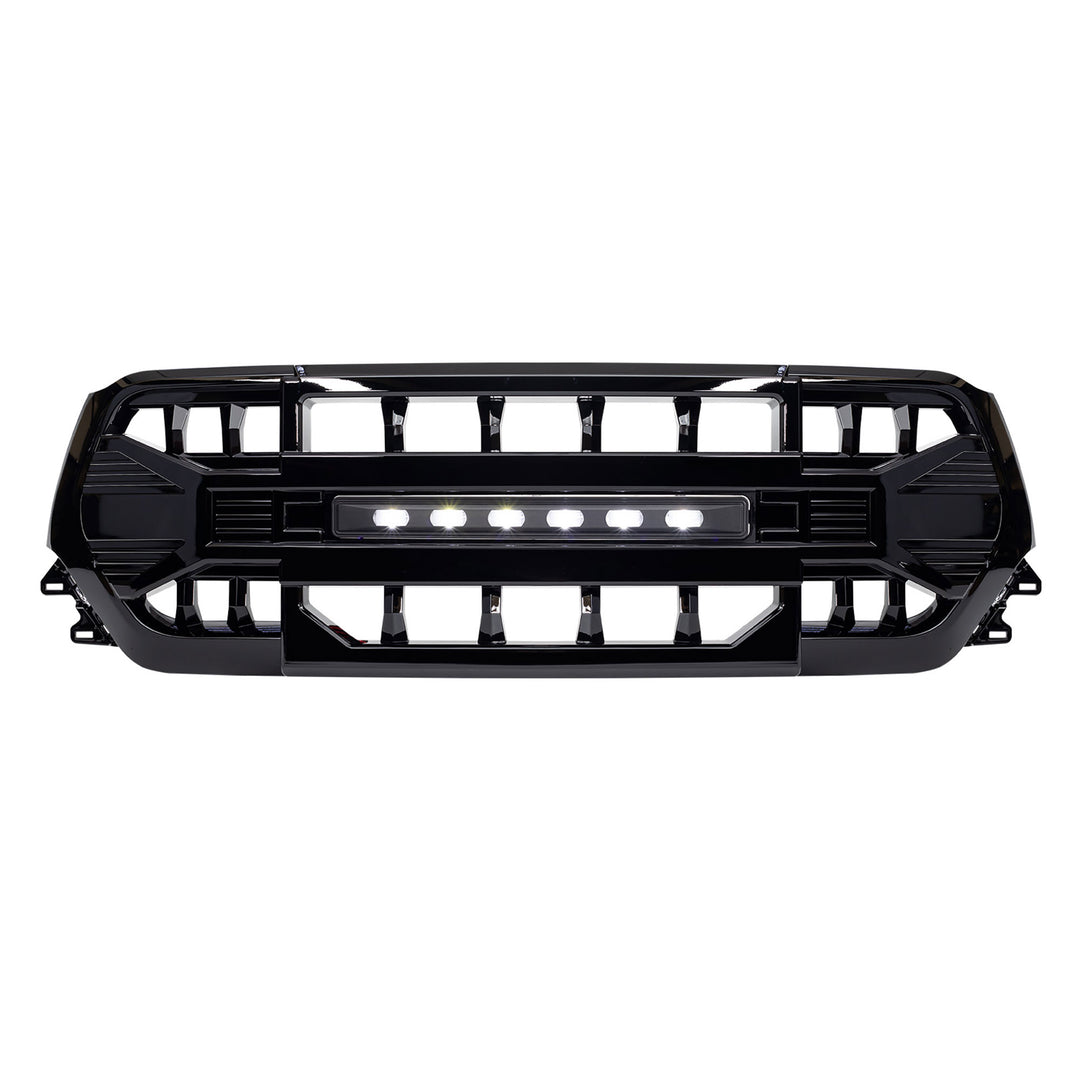 AMERICAN MODIFIED Armor Front Grille for 19-24 Dodge Ram, Glossy Black(Open Box)