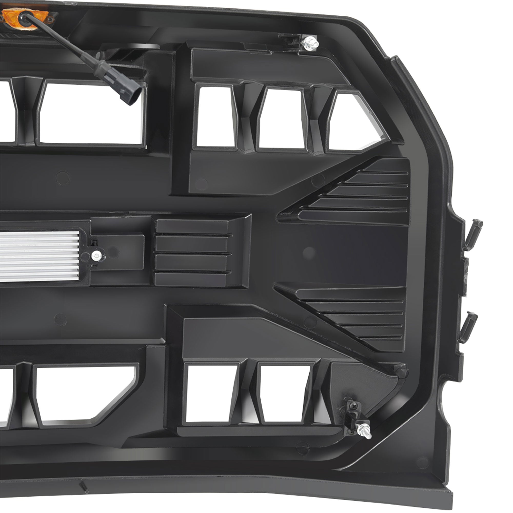 AMERICAN MODIFIED Armor Front Grille for 2015 to 2017 Ford F150, Glossy Black - VMInnovations