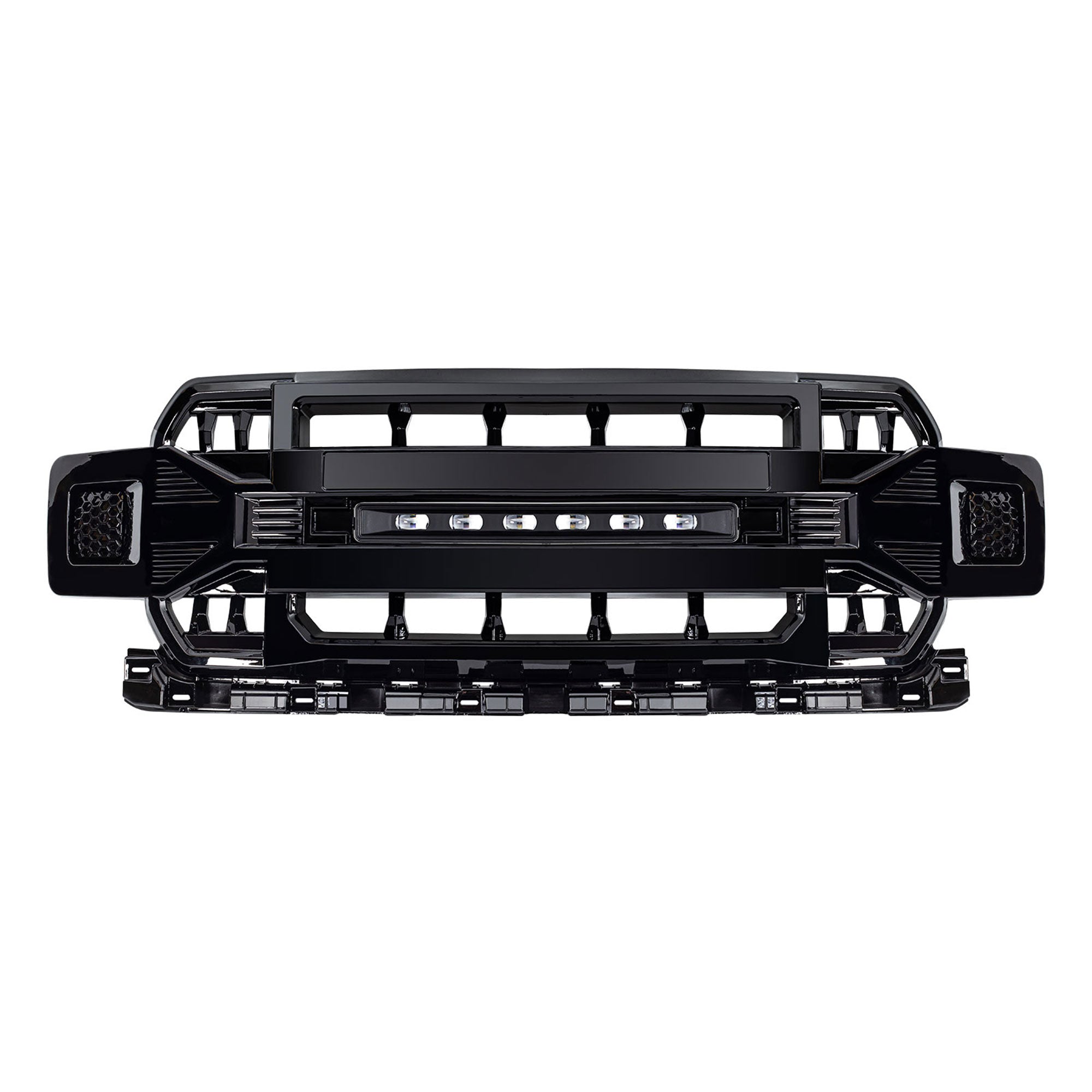 AMERICAN MODIFIED Armor Grille Compatible with 2018-2020 Ford F150, Glossy Black - VMInnovations
